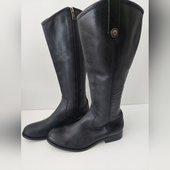 Frye Shoes - Frye Melissa Black Riding-Style Boots Size 6.5